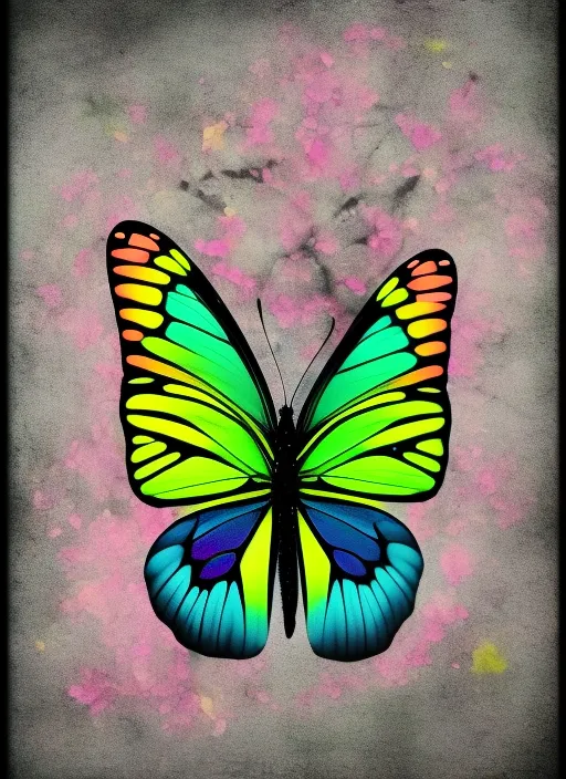 A colourful butterfly with black background 