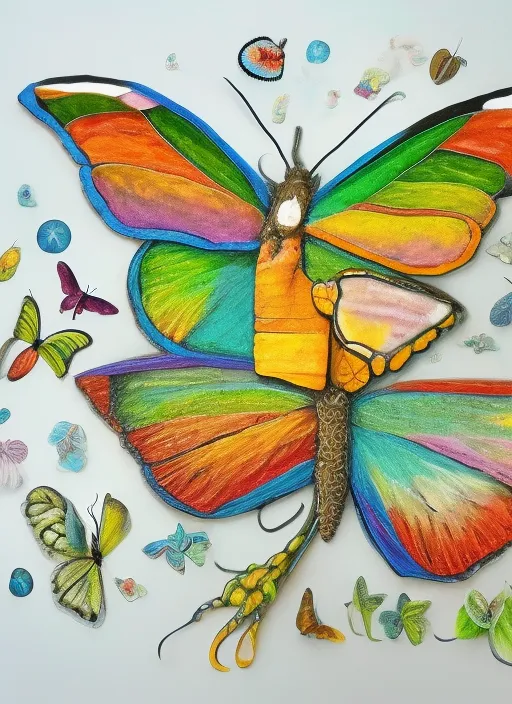 Create life cycle of butterfly colourful