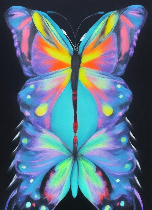 A colourful butterfly with black background realstic 