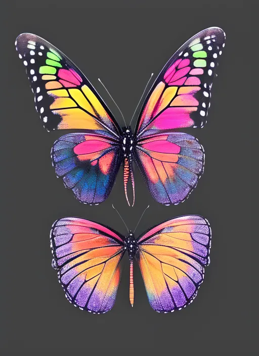 A colourful butterfly with black background realstic 