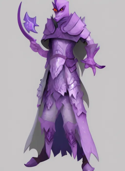 character art of a purple monster wearing a tunic