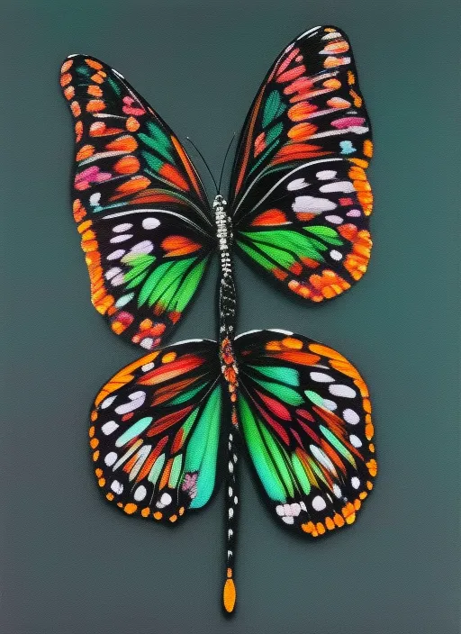 A colourful butterfly with black background realstic 