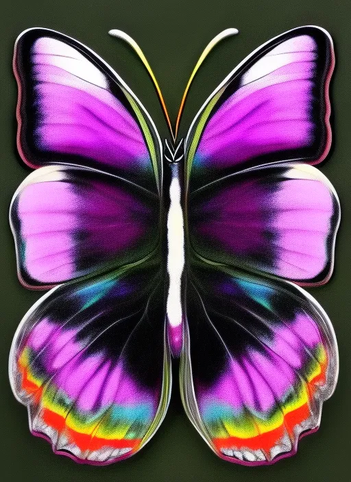 A colourful butterfly with black background realstic 