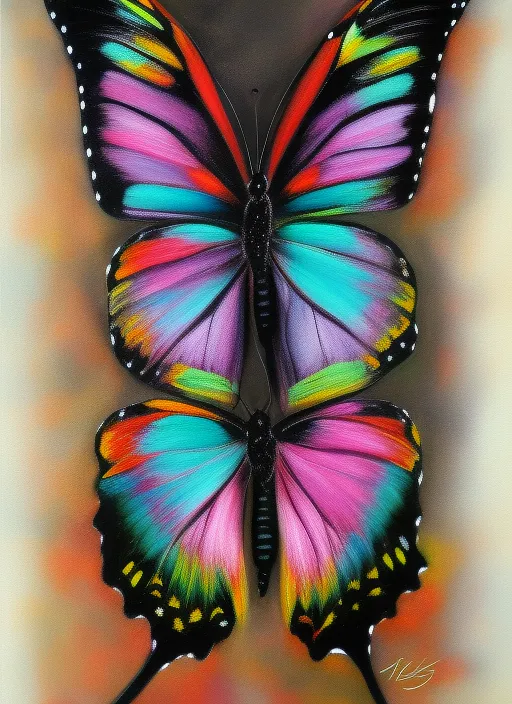 A colourful butterfly with black background realstic 