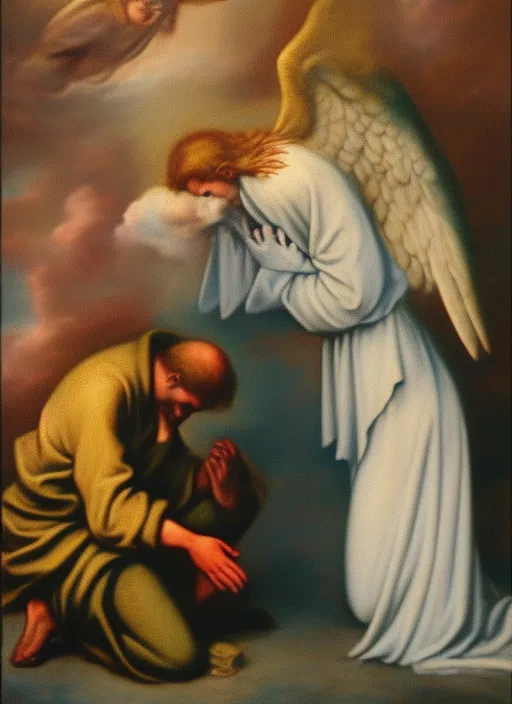 angels on their knees praying