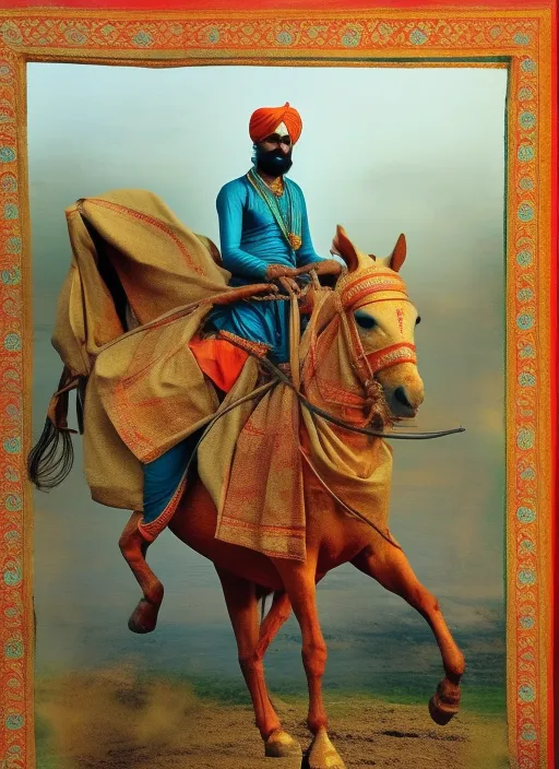 “Chatrapati shivaji maharaj riding serene on his horse. remove the horse”