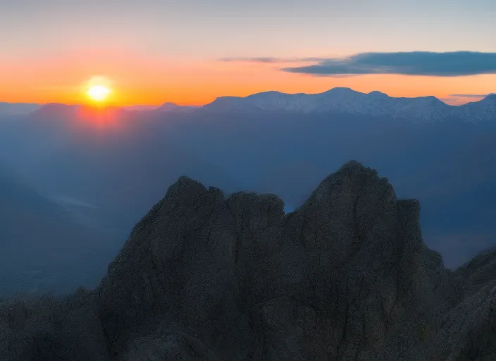 Sunrise over the mountains
