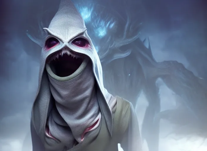 Hooded alien creature