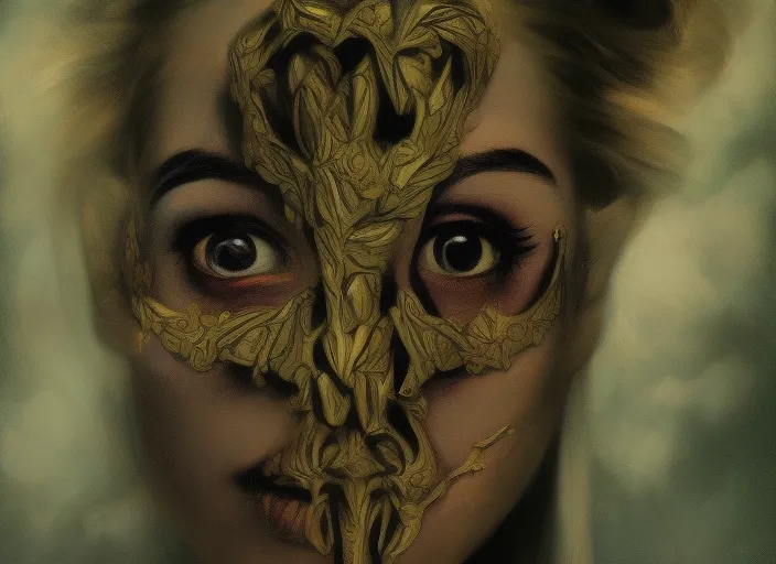LADY WITH DEAD MASK SEEN BY Surrealism SANITY