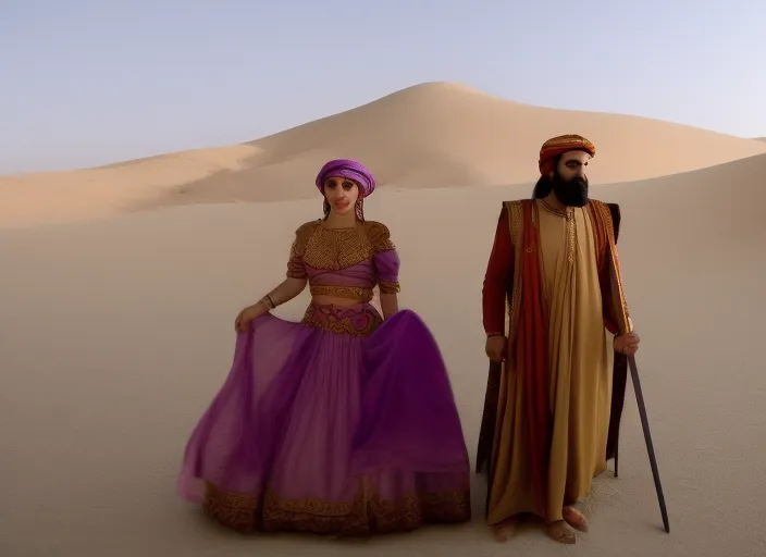 Persian warrior and Persian princess in desert tent