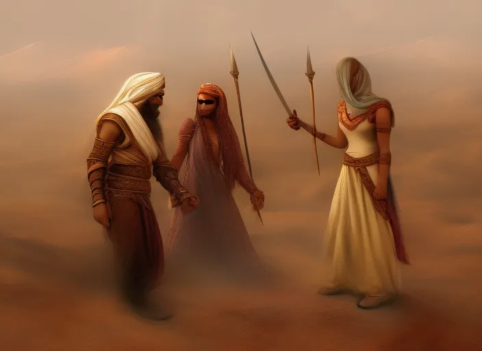 Persian warrior and Persian princess in desert tent high detail illustration
Mists of Kel Doran