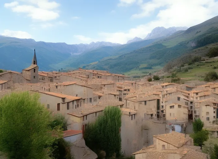 Mountain town in the Pyrenees