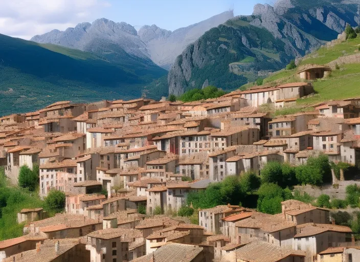 Mountain town in the Pyrenees