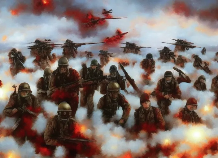  battlefield crimson sky 
 surrealism art high detail