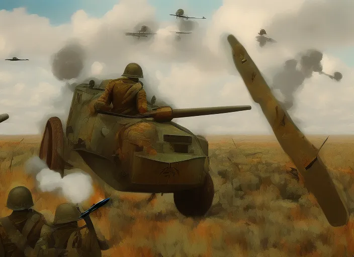  ww2 battlefield  surrealism art high detail