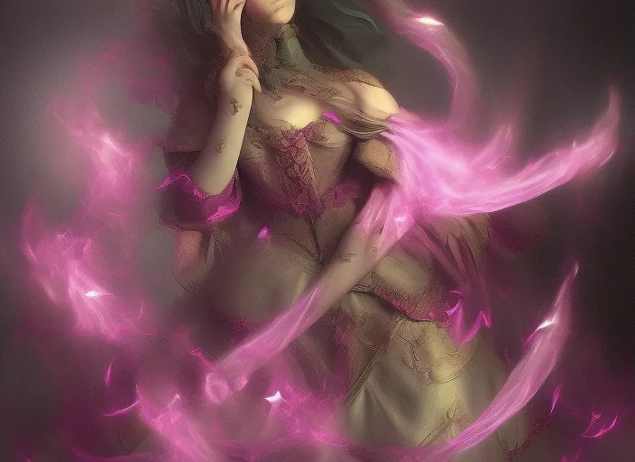 beautiful witch  in flames  surrealism high details 
