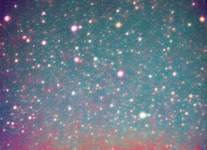 A colorful space filled with lots of stars. (Photo: 2 | blurry, ugly, deformed, jpeg, low resolution: -1). make it look like a postcard from a faraway galaxy