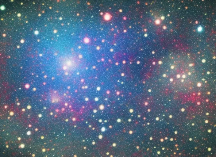 A colorful space filled with lots of stars. (Photo: 2 | blurry, ugly, deformed, jpeg, low resolution: -1). make it look like a postcard from a faraway galaxy planet