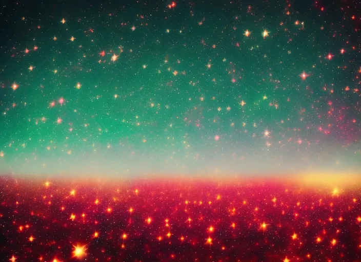 A colorful space filled with lots of stars. (Photo: 2 | blurry, ugly, deformed, jpeg, low resolution: -1). make it look like a postcard from a faraway  planet