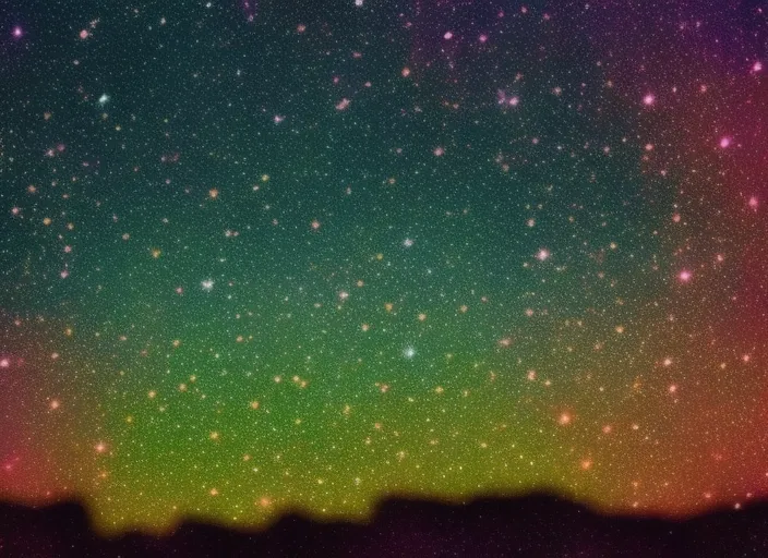 A colorful space filled with lots of stars. (Photo: 2 | blurry, ugly, deformed, jpeg, low resolution: -1). make it look like a postcard from a faraway planet