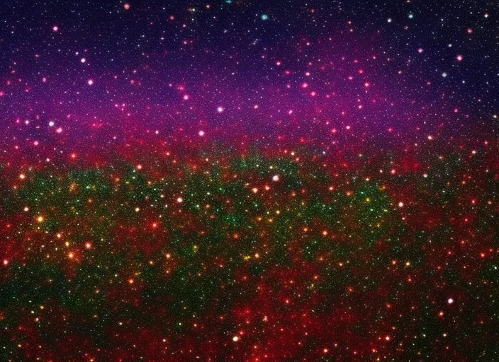 A colorful space filled with lots of stars. (Photo: 2 | blurry, ugly, deformed, jpeg, low resolution: -1). make it look like a postcard from a faraway planet