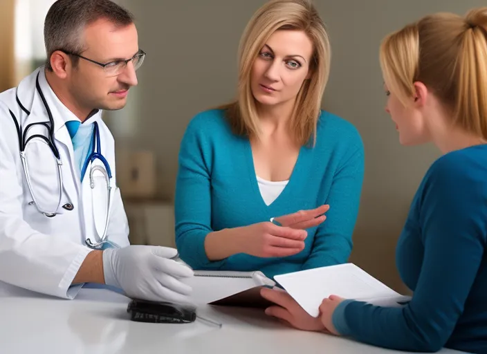 a women and doctor discussing some serious matter