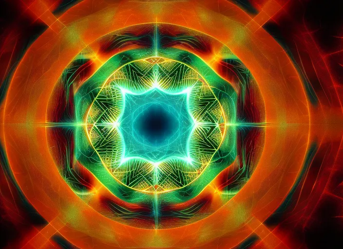 “Sacred geometry, full hd, 8k, high quality, cosmic, beautiful, hypnotic, magic, om