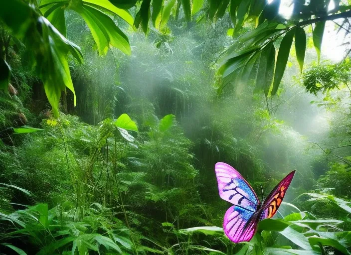 bright butterfly in the jungle