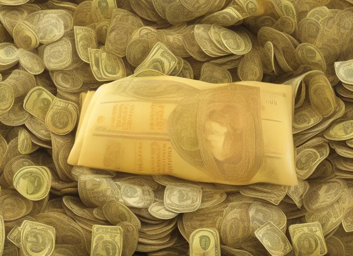 golden meditation with money around