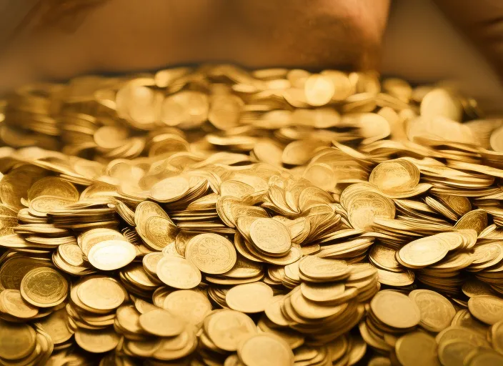 golden meditation with money around