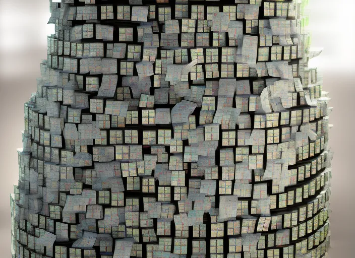 a tower made of dollars, cinematic lights