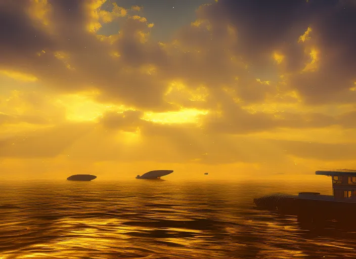 golden paradise, cinematic lights
