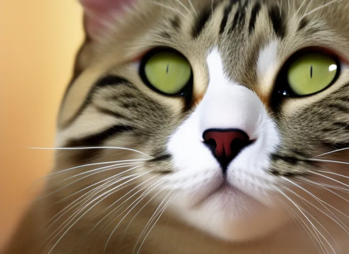 Cat face with a green nose. Change the color of the face to green