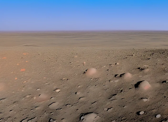 The stark, barren landscape of the moon, with craters and valleys stretching out to the horizon