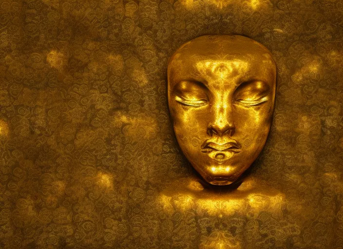 meditation body made of gold