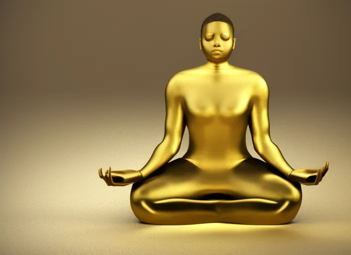 meditation pose made of gold