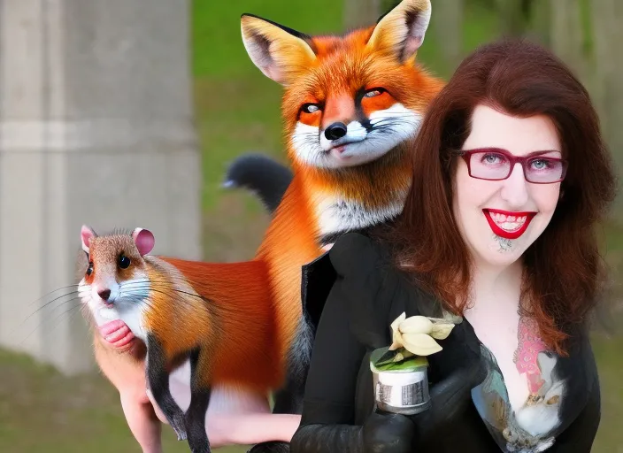 The Fox lady+Rat
