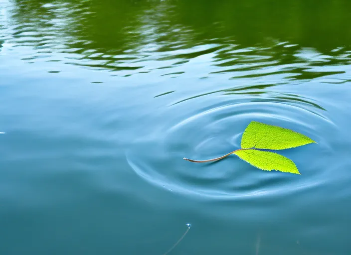 A leaf on water