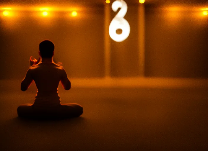 meditation pose, money and gold, cinematic lights