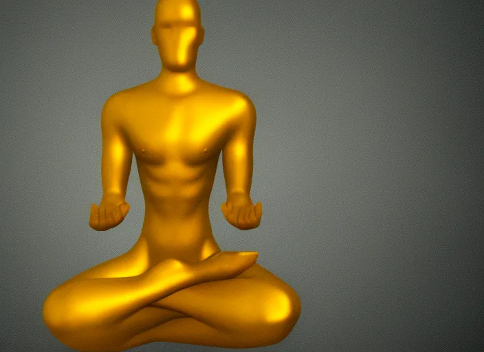 golden body in meditation pose 