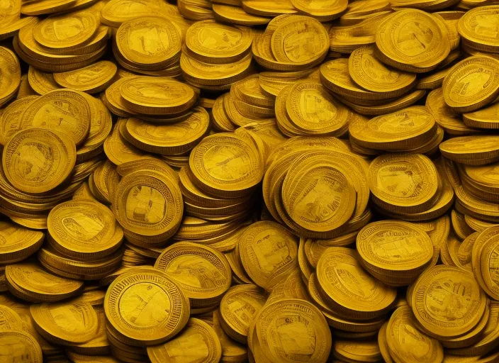 alot of money with golden background