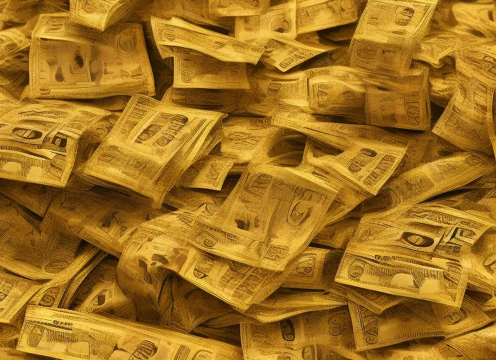 alot of dollars with golden background