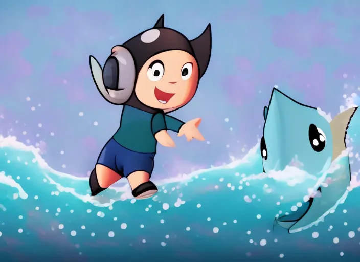 a dancing cartoon baby shark singing song