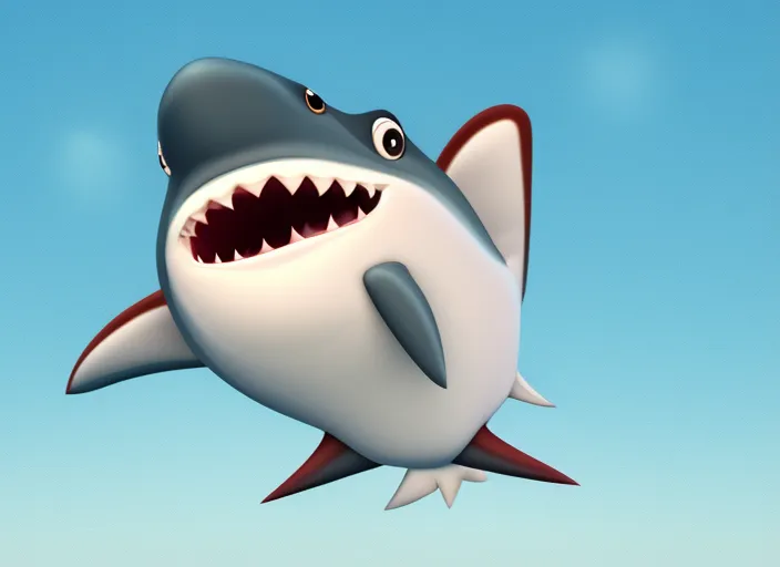 small cartoon shark dancing and singing 
