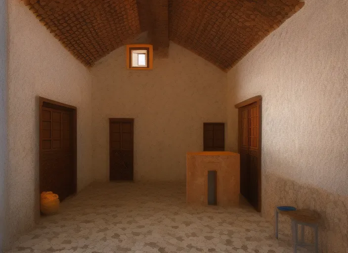 casa vermelha de porta azul