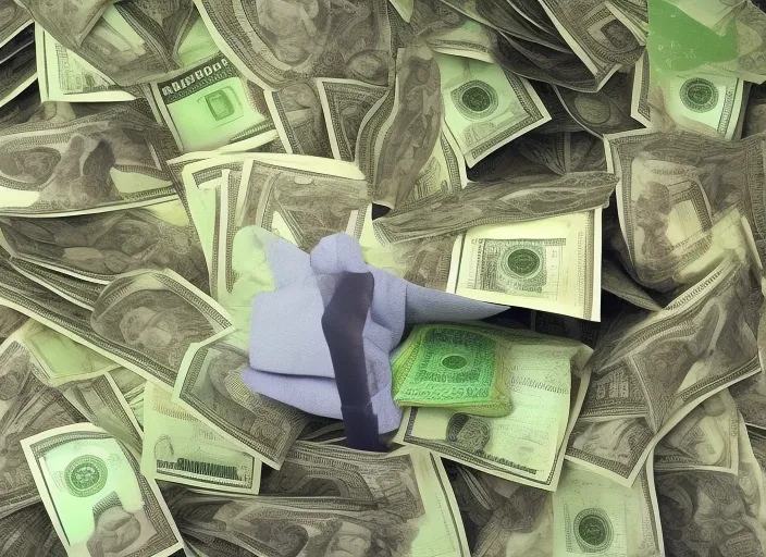 a hand full of money