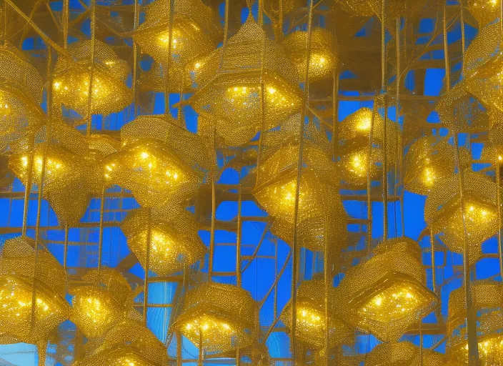 money irradiating golden lights