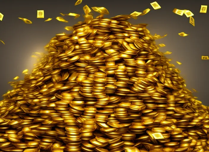 pile of money irradiating golden lights