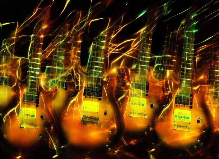 electric guitar night lights rock playing
