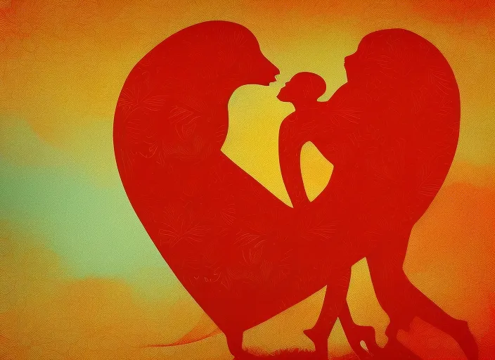 love, hug, silhouette